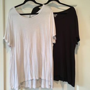 Pair of black and white tees